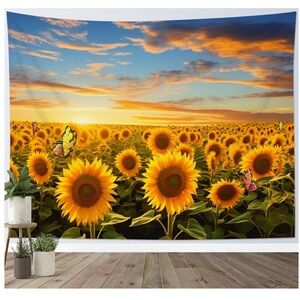 Sunflower Field Wall Tapestry